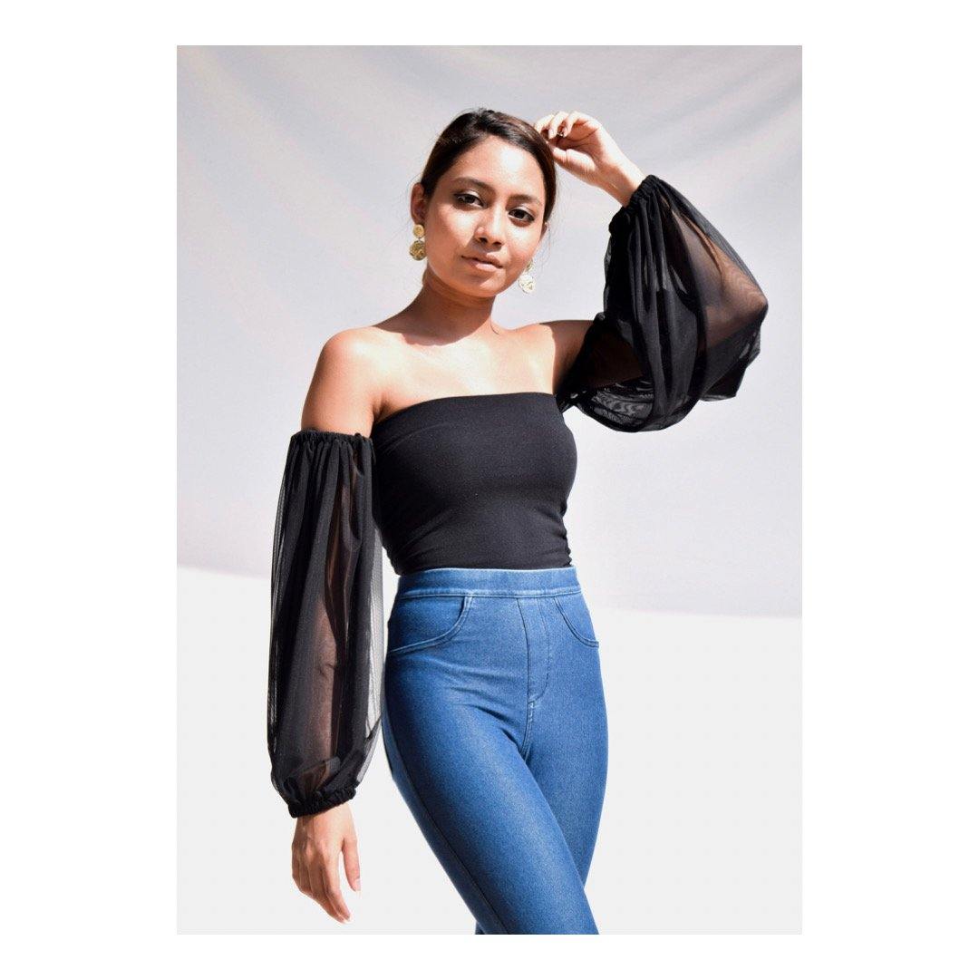 Beau Sheer Sleeve Top - Azwani The Label