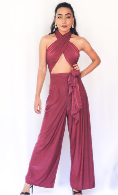 Anastasia Pant Set - Burgundy