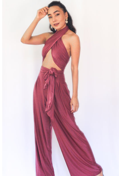 Anastasia Pant Set - Burgundy