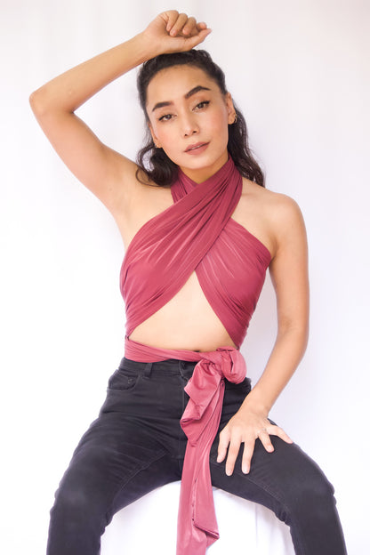 Anastasia Multiway Top - Burgundy