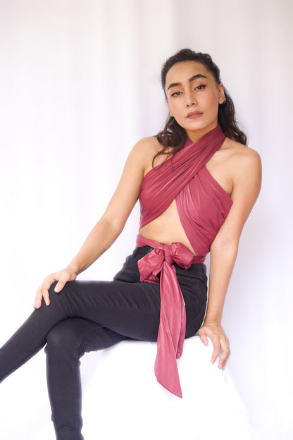 Anastasia Multiway Top - Burgundy