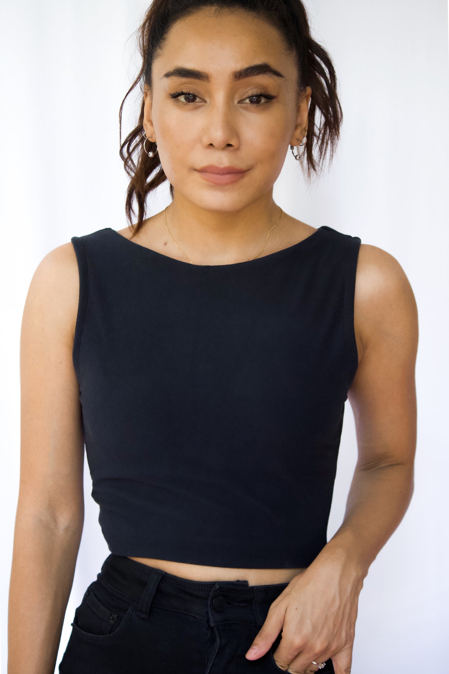 Black Crew Neck Top