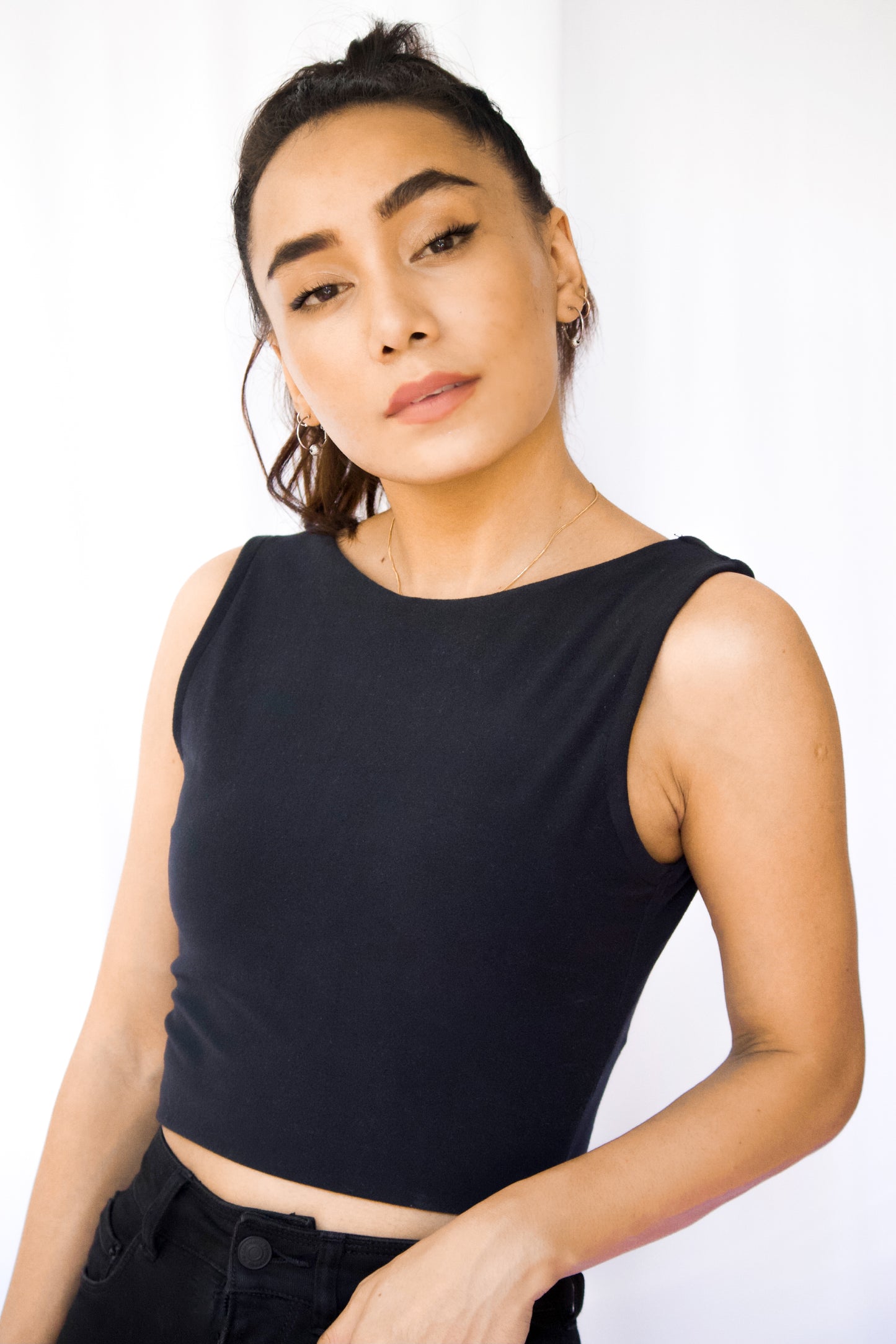 Black Crew Neck Top