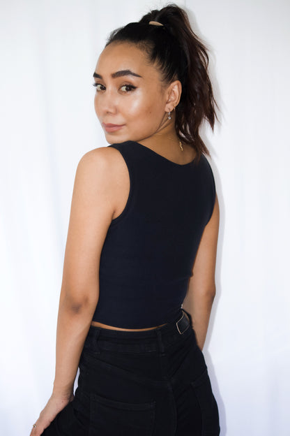 Black Crew Neck Top
