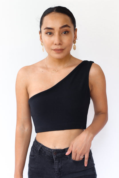Black One Shoulder Top 