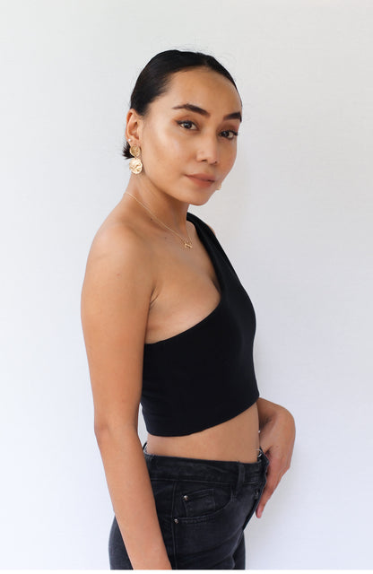 Black One Shoulder Top 