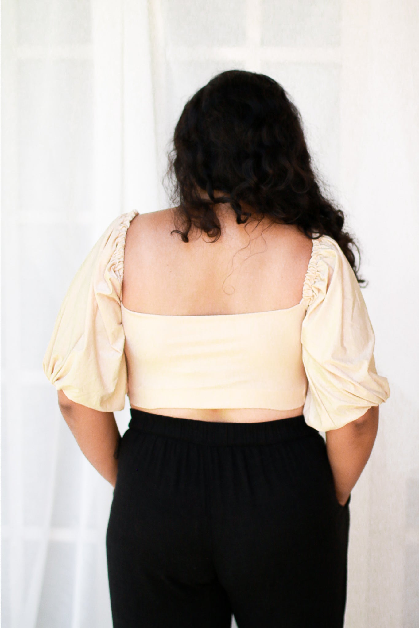 Beige Tie up Top